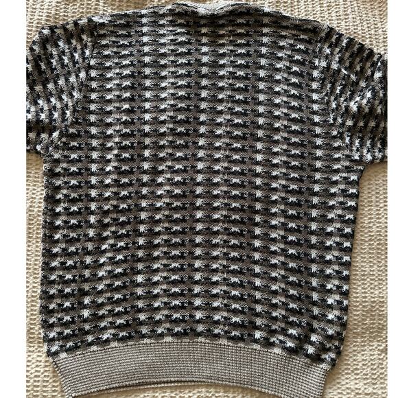 Ronto Uomo‎ Firenze Sweater V Neck Geometric Knit Menswear Large Made in Italy - Picture 4 of 6